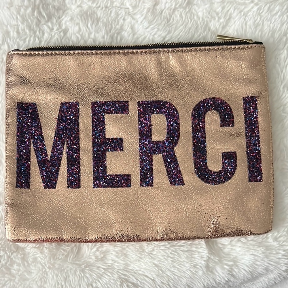 Express Metallic Cosmetic bag MERCI Print